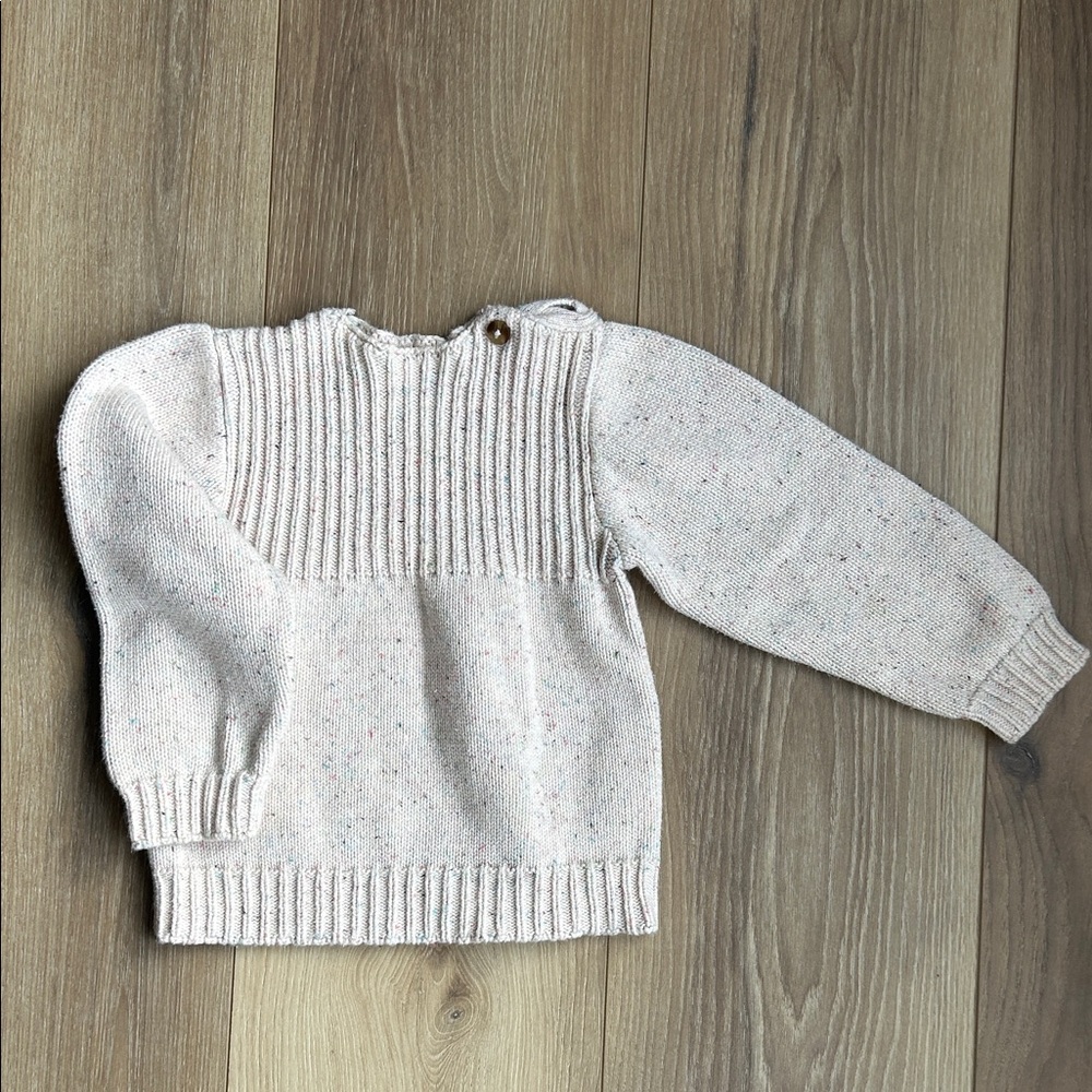 Cozy, speckled, baby sweater, 6-12 months